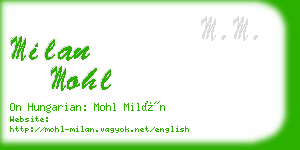 milan mohl business card